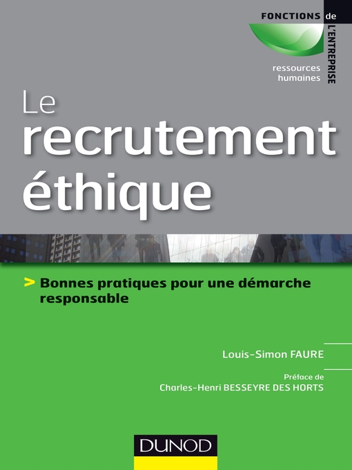 Title details for Le recrutement éthique et responsable by Louis-Simon Faure - Wait list